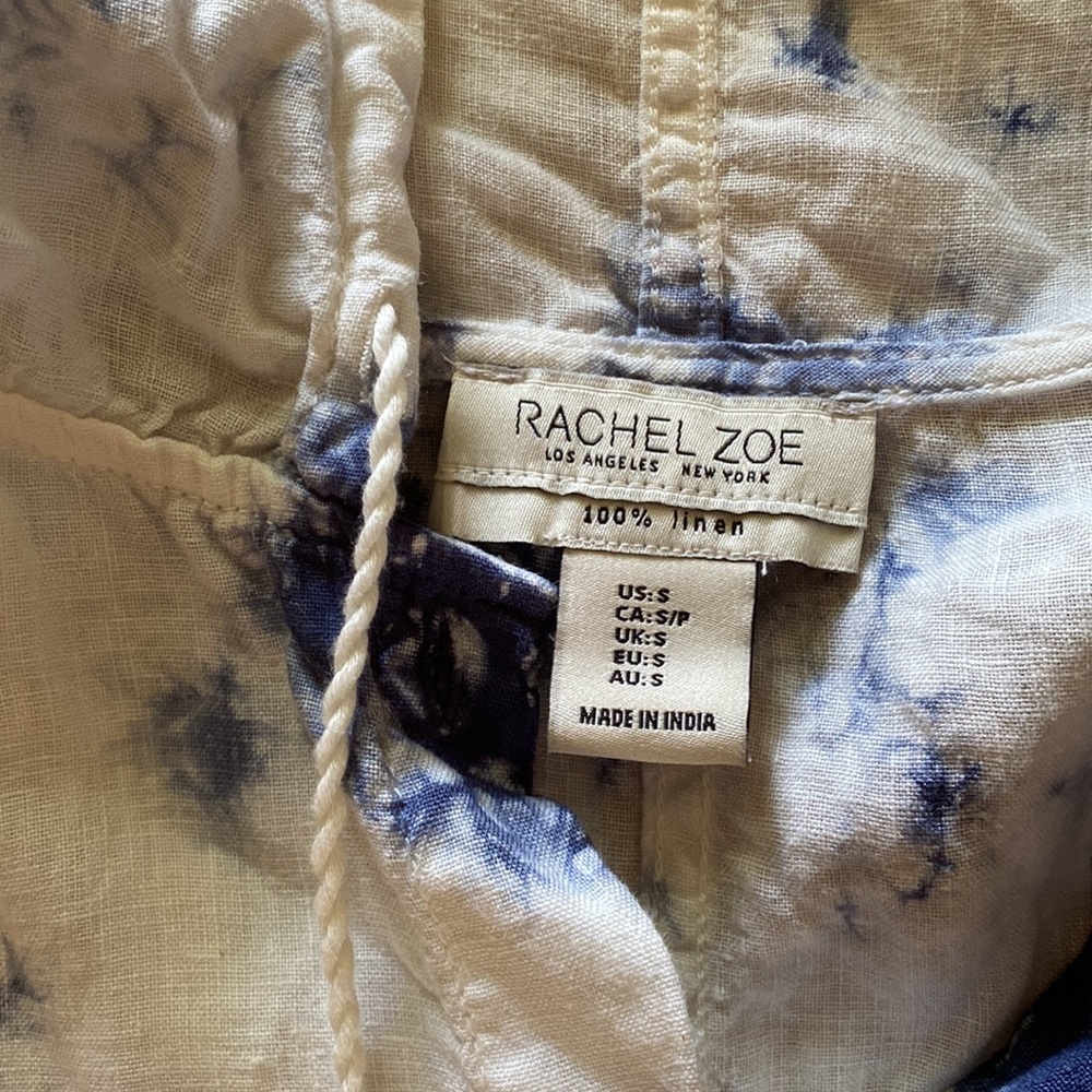 Rachel Zoe beach linen tie dye hooded button down - Picture 3 of 6